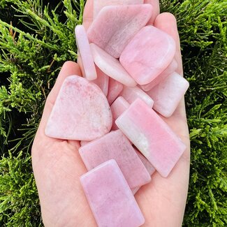 Pink Petalite (Angelic Quartz) Slice Slab Flat - Polished