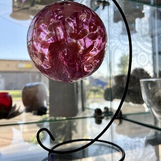 Dark Pink Mosaic Specula Spirit Friendship Gazing Watch Wizard Kugel Witch Balls - Small 4"x 4"