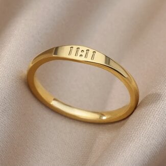 11:11 Gold Plated Rings - Size 9 Simple Stackable