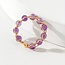 Amethyst Ring (Gold Plated) - Beaded Wire Wrapped - Average Size 7-8