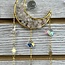 Prism Suncatcher Sun Catcher (Rose Quartz) Crescent Moon - Small Window Mirror Crystal - Faceted Point Gold