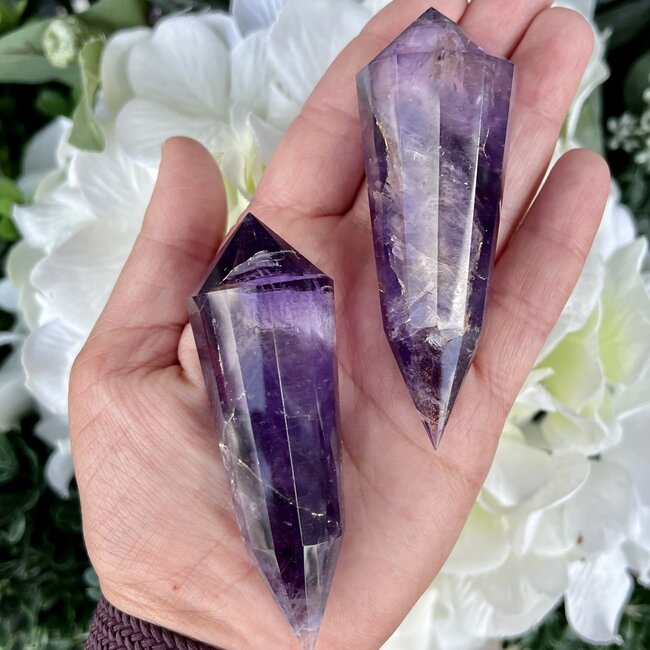Amethyst Vogel Double Terminated Point-12 Sided Small Root Wand