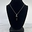 Black Onyx Necklaces - Point on Bead Chain 18" Silver Plated