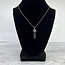 Blue Sandstone (Goldstone) Sand Stone Necklaces - Point on Bead Chain 18" Silver Plated