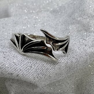 Bat Wings Silver Ring - Adjustable, Jewelry
