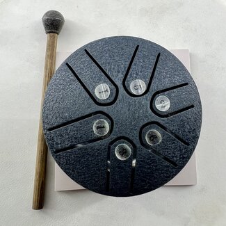 6 Tone Steel Tongue 3" Navy Blue Drum - Mini Hand Pan Stricker Handpan Hapi Happy Tank Panda Percussion Musical Instrument