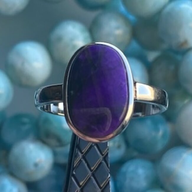 Sugilite Ring - Size 7.5 Oval - Sterling Silver
