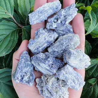 Purple Fluorite on Barite after Laumontite (Pseudomorph) - Rough Raw Natural