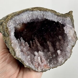 Amethyst Geode Specimen (Pair) - Stalactite with Red Hematite Inclusions - Rough Raw Natural