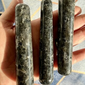 Black Labradorite (Larvikite) Massage Wands - Large 4" Point Stick Tool