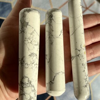 White Howlite Massage Wands - Large 4" Point Stick Tool
