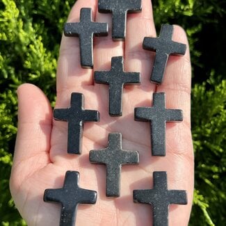 Black Obsidian Cross Crosses - 1.5" Carving