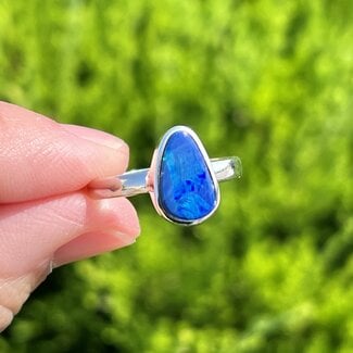 Ethiopian Opal Ring-Size 8 Natural Shape - Sterling Silver