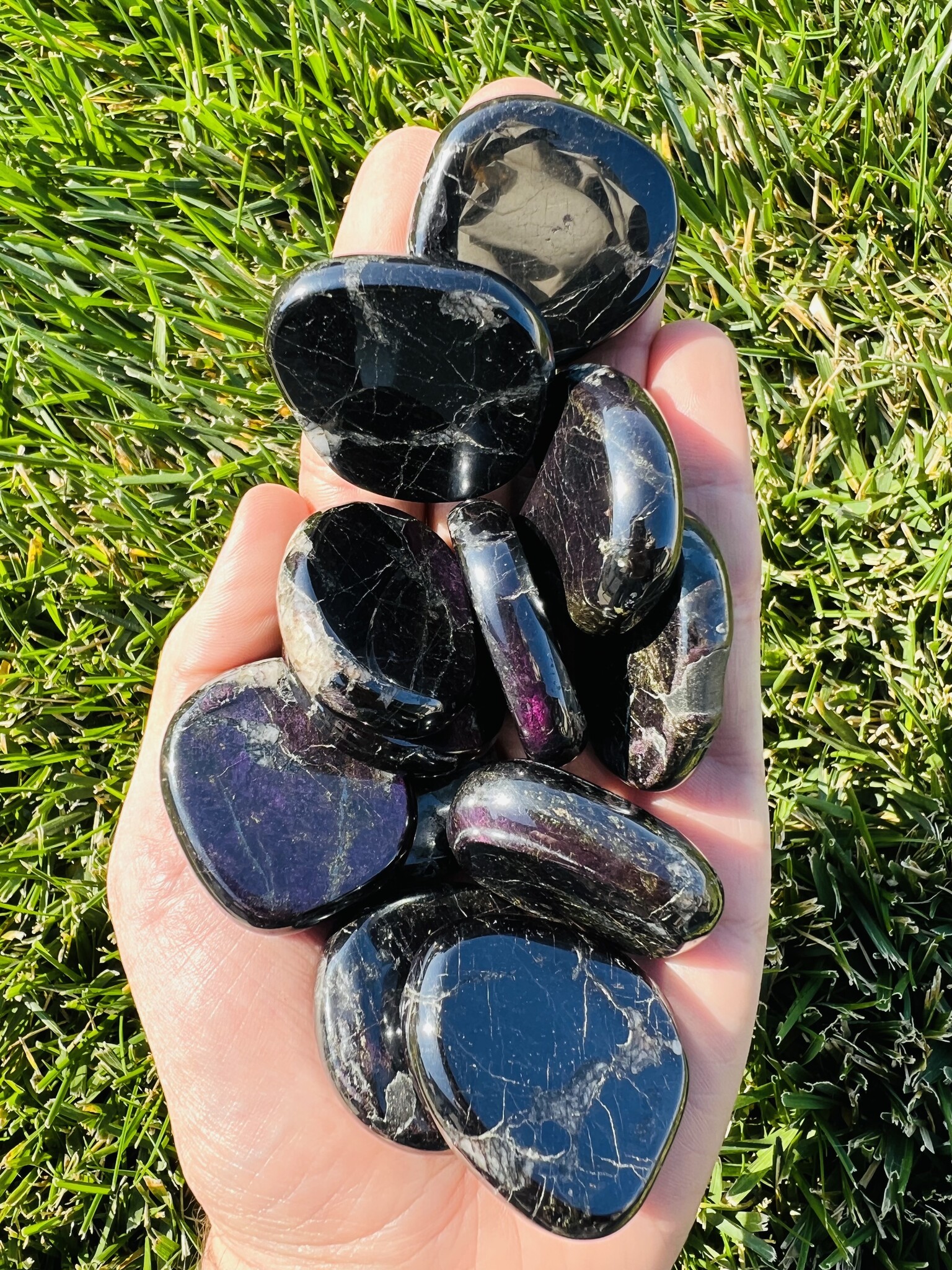 Black Tourmaline & Red Jasper Stone Slice