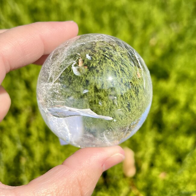 Clear (Crystal) Quartz Sphere Orb - 50mm Rainbows