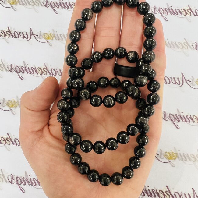 Black Hypersthene Bracelets - 8mm