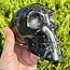 Black Tourmaline with Chrysocolla Skull  - Large Specimen