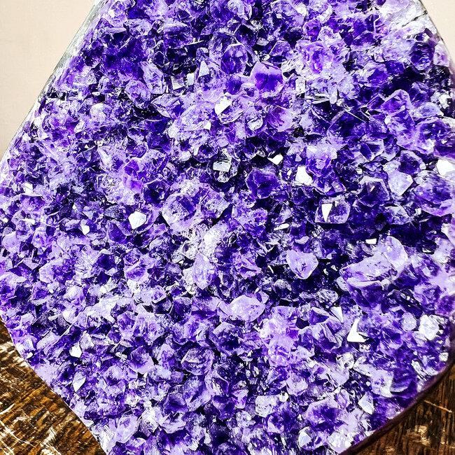 Amethyst Druzy Cluster Specimen on Metal Pin Stand - 11"