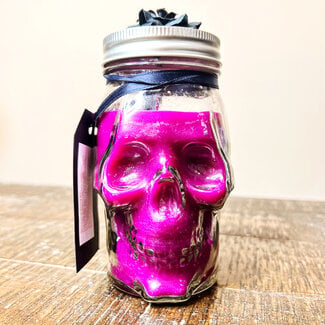 Skelton Face Glass Jar Candle - Scented