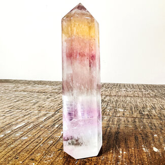 Candy Light Rainbow Fluorite Tower Point Generator - Medium 2-3"