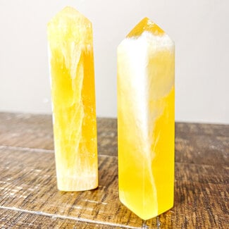 Honeycomb (Yellow Orange) Calcite - Tower Point Generator Medium - 4-5"