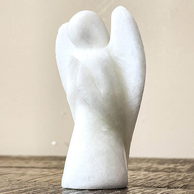 White Alabaster Angel - Medium 4-4.5" - Figurine Carving