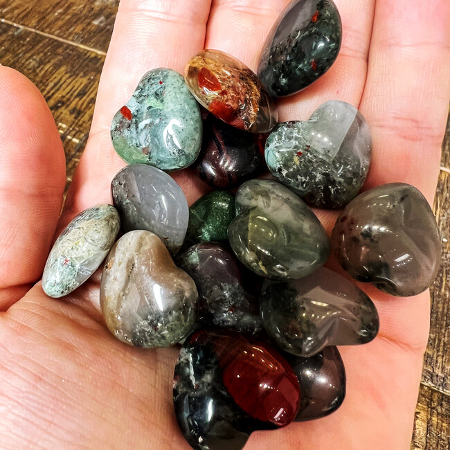 Bloodstone (Seftonite Heliotrope) Hearts Mini