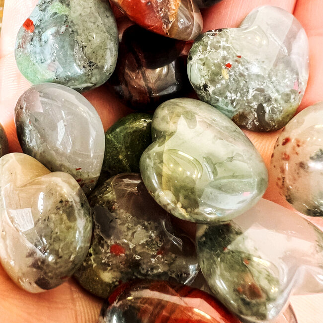 Bloodstone (Seftonite Septonite Setonite Heliotrope) Hearts Mini