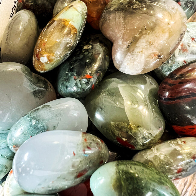 Bloodstone (Seftonite Heliotrope) Hearts Mini