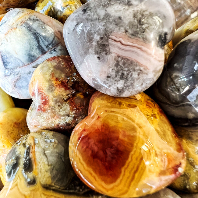 Crazy Lace Agate Hearts Mini