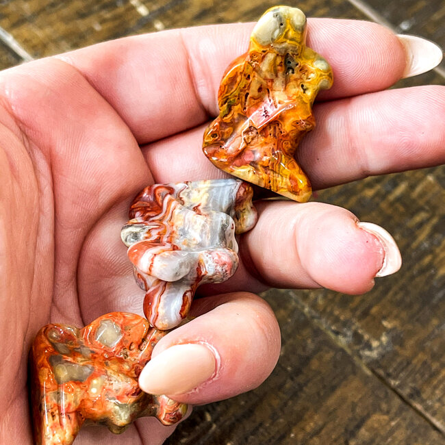 Crazy Lace Agate Fairy Faries - Mini 1" Figurine Carving