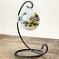 White, Tan and Black Marbled Mosaic Specula Spirit Friendship Gazing Watch Wizard Kugel Witch Balls - Small 4"x 4"
