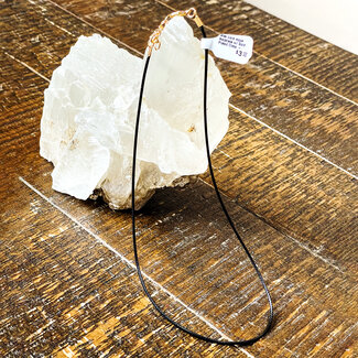 Wax Cord Rope Necklace - Black Adjustable Choker with Gold Plated Claw Clasp - (14"-18")