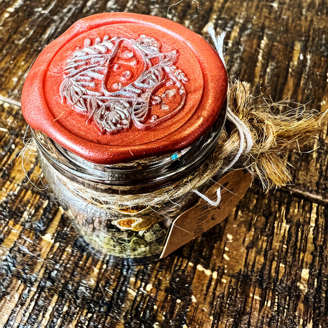 Glass Crystal & Herb Spell Intention Jar - Small 2" - Intuition