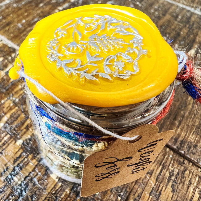 Glass Crystal & Herb Spell Intention Jar - Small 2" - Weight Loss