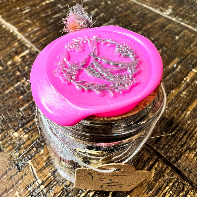 Glass Crystal & Herb Spell Intention Jar - Small 2" - Love