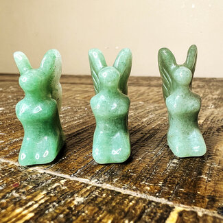 Green Aventurine Fairy Faries - Mini 1" Figurine Carving