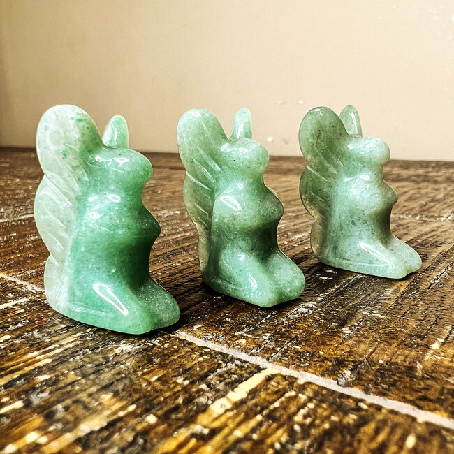 Green Aventurine Fairy Faries - Mini 1" Figurine Carving