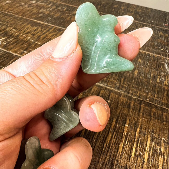 Green Aventurine Fairy Faries - Mini 1" Figurine Carving