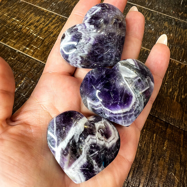 Chevron (Dream) Amethyst Hearts - Medium