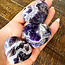 Chevron Amethyst Hearts - Medium