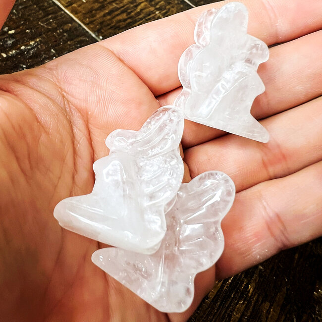 Clear (Crystal) Quartz Fairy Faries - Mini 1" Figurine Carving