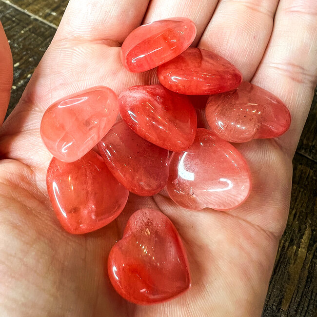 Cherry Quartz Hearts - Mini
