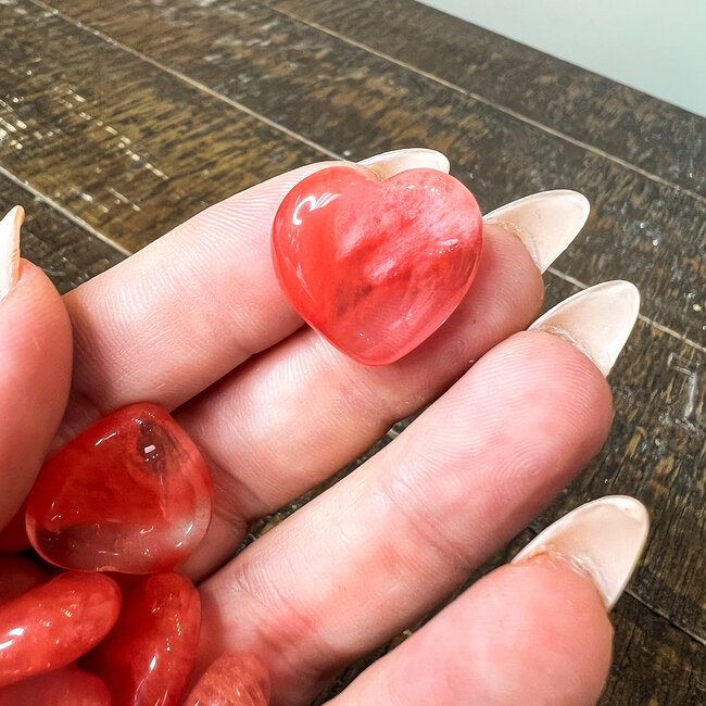 Cherry Quartz Hearts - Mini