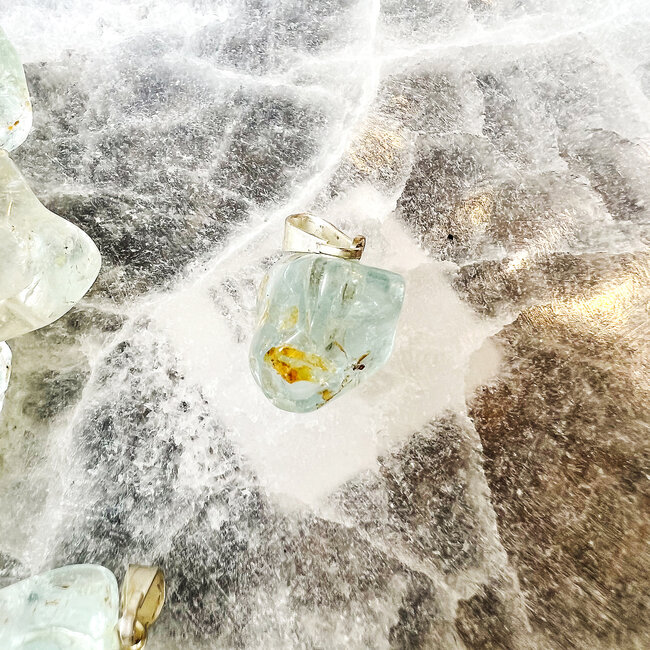 Blue Topaz Pendant - Tumbled