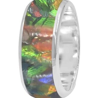 Ammolite Ring - Size 9 - Sterling Silver