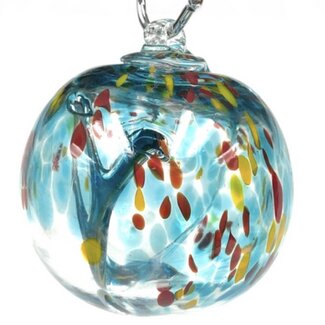 Red, Yellow and Light Blue Mosaic Specula Spirit Friendship Gazing Watch Wizard Kugel Witch Balls - Small 4"x 4"
