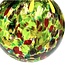 Witch Ball - Heavy Worked Green, Yellow & Red - 5"