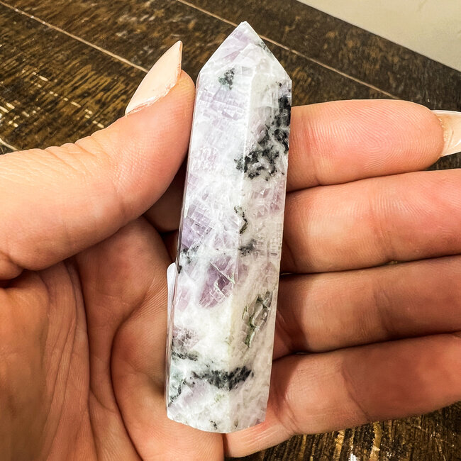 Lilac Lepidolite Tower Point Generator - Medium (2-3")