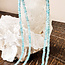 Blue Apatite Beaded Necklace Double Strand - 16-18" Adjustable - Faceted Sterling Silver